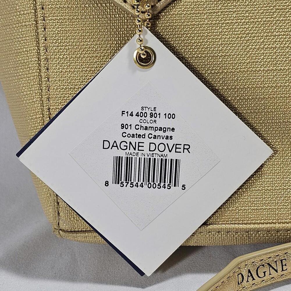 Dagne Dover 901 Champagne Coated Canvas Shoulder Bag Purse F14-400-901-100 - Picture 3 of 15